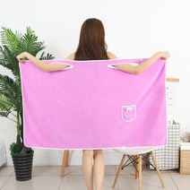 가정용 웨어러블 목욕 가운 여성 마이크로 화이버 부드럽고 피부 친화적 인 흡수성 목욕 타월 홈 섬유 욕실 사우나 타월, 리본 스타일, 연보라색
