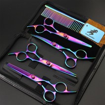 애견가위 강아지 미용가위 개손질 가위 6 "일본 스테인레스 스트레이트 애완 동물 곡선 도구 세트 보, 01 PS219-Cai-5P