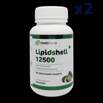 Healthfarm NZ 리피드 쉘 12500 초록입홍합 60캡슐, 2팩