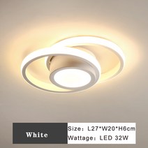 엣지 거실 안방 led 조명 등현대 천장 조명 통로 조명 실내 조명 거실 식당 복도 대, 흰색 32w 27cm, 따뜻한 화이트