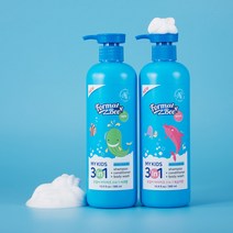 포멀비 키즈 3in1 어린이 유아 대용량 샴푸 바디워시 복숭아 500ML + 사과 500ML, 1개