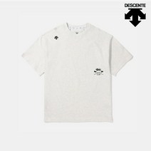 데상트 공용 오버핏 캠브리지 반팔 티셔츠 SN113UTS24