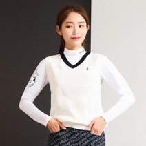 까스텔바작 여성 브이넥 스웨터 베스트 BWCMSV801WH