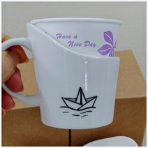 그림그린도자기 흑백도자기종이컵홀더, 종이배