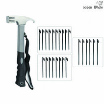 오션웨일 탄소강헤드 그레이 망치 + 고강도 단조팩 세트 (20cm/30cm/40cm), 단조팩 블랙 30cm (8개)