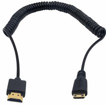 Duttek 미니 HDMI to 케이블 초박형 수 - 코일 지원 4K 울트라 HD 1080p 3D 프로젝터 모니터 캠코더(HDMI 2.0) (1.2M/4FT)