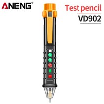레이저 줄자 거리 측정기 전압 감지기 스마트 비접촉 테스터 펜 미터 전기 센서 연필, vd902 옐로우 블랙