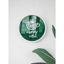 원형간판 소형간판 디자인 예쁜 미니 투명 아크릴 라이트 박스 led 카페 미용실, 60X60CM, 녹색 투명 아크릴