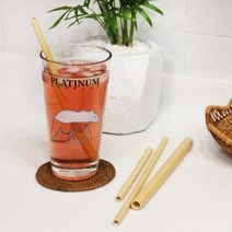 NPE 천연 대나무 빨대 밤부 나무 스트로우 3Size 카페 버블티용, 상세설명 참조, 파우치