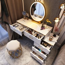 북유럽 연예인 10대 20대 LED 조명 화장대 여자아이 청소년 화장대 거울 의자 포함, 80cm 화장대 + LED 거울 + 의자 B