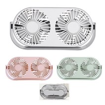 업그레이드 무선 usb 듀얼 선풍기 탁상용 사무실용 휴대용, 그린, bean tablr fan /aq20w