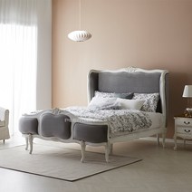 클레어 프렌치 엔틱 침대 라지킹 화이트 빈티지 벨벳 [방수커버 증정이벤트]