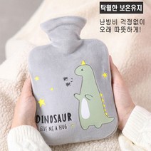 A2Z몰 큐트 다이노 극세사 보온 물주머니 파스텔컬러, 2000ml, 그린
