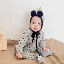 [당일발송]아기 봄 가을 도트 실내복