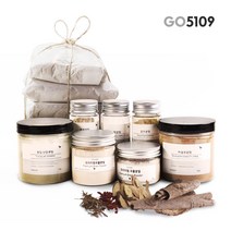 GO5109 한약재 천연한방팩 어성초 녹두 율무 팥 녹두 50g, 녹차분말(친환경)