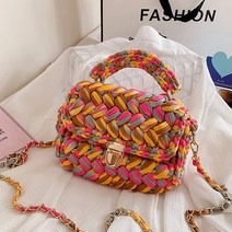 코바늘 손잡이 클러치백 가방 뜨기 diy 만들기 손뜨개 키트, 투톤오렌지