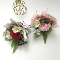 스승의 날 어버이날 카네이션 부케 핸드메이드 레드 핑크 감사의 꽃 미니 부케 코사지, W부케