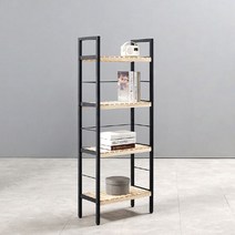 [폴앤코코] 벨라 600 원목 4단 책장, 색상:블랙