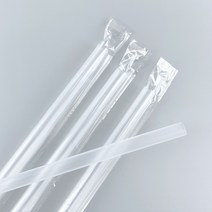 롱 일자빨대 7 mm x 28 cm 투명 개별 포장 100개, 100개입, 1개