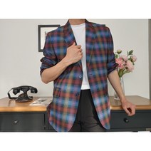 남자 여름 경량 캐주얼 체크무늬 재킷 레드 컬러 사회자룩 행사룩 3color B.D.VERITY(베리티)