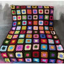 핸드메이드 수제 손뜨개 털실 소파 담요 커버 블랭킷 빈티지 스타일 화이트 블랙 폭60cm