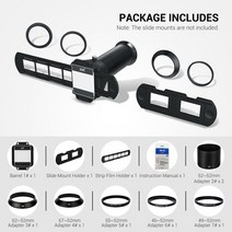 JJC 35mm 필름 디지타이저 어댑터 LED 라이트 세트 네거티브 스캐너 슬라이드 디지털 컨버터 니콘 D850 대체 니콘 ES2, 지도를 포함하지 않습니다