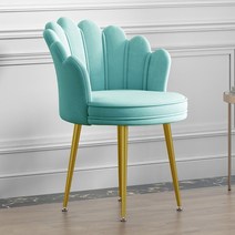 물방울 의자 바퀴달린 조개 벨벳 체어 등받이 회전, 블루골드