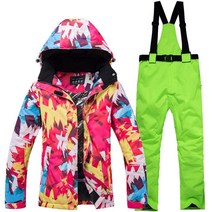 롬프 보드복 패션 스노우 슈트 세트-30 여성용 방수 겨울 야외 스포츠 스노우보드웨어 스키 재킷 스트랩 팬