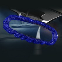 자동차 백미러 룸미러 사이드미러 블링 다이아몬드 크리 미러 커버 유니버설 스트레치 석, 파란색