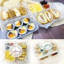 피크닉 도시락 용기 세트 풀패키지 일회용 도시락 용기(4개) + 꾸미기(페트컵 머핀컵 스티커 왁스페이퍼 도일리페이퍼 포장끈), 1개
