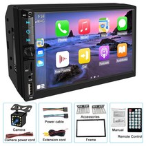 카플레이어 차량미러링 AHOUDY 차량용 라디오 무선 안드로이드자동 AUX 블루투스 FM MP5 멀티미디어 플레이어 헤드 유닛 6600 7 인치 2 Din VW, 3.Multiset 2CarPlay