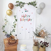 생일 파티용 캠핑용 미니 생일 배경 현수막 배배너 잔치