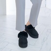 옷자락 [옷자락] 여성 키높이 데일리룩 인조퍼 겨울 사무실화 슬리퍼