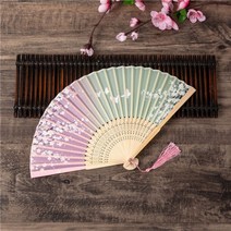 매화나비 접이식 대나무 부채, [단일_], [단일_]