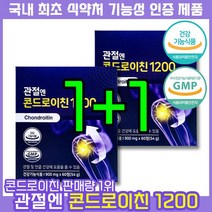 국내유일 기능성 인정 건강기능식품 주영엔에스 지성 관절엔 콘드로이친 1200 900mg 소유래 소연골 콘트로이친 콘도로친 콘드레이친 콘도로이진 콘도레이친 콘드리이친 콘드로이진, 2개, 60정, 60정