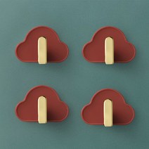 영결무람 고급 접착식 다용도 후크 8p, 레드