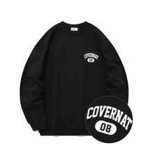 COVERNAT 스몰 아치 로고 맨투맨 블랙 CO2203CR07BK