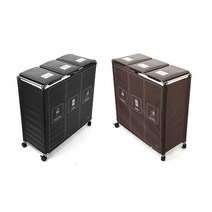 이지핏 가정용 분리수거함 재활용 분리수거함 쓰레기통 브라운 블랙 2구 3구 4구 리필봉투, 분리수거함 매직 4구, 1개