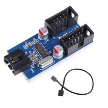 마더 보드 USB 2.0 9 핀 헤더 1 ~ 2 확장 허브 스플리터 어댑터 변환기, 검은 색