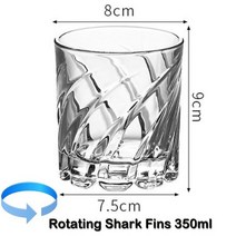 버번 스카치 칵테일 또는 차 위스키를 마시기위한 회전하는 위스키 유리 구식 1 개, [02] R SharkFin 1PCS