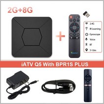 셋톱박스 IATV Q5 미니 스마트 박스 2.4G/5G 와이파이 BT5.0 2G 8G 100M 안드로이드 TVBOX 미디어 플레이, Au 플러그_2G 8G BPR1S
