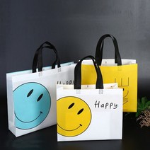 해피스마일 타포린백 1개_럭키데이2016 고급 선물용 타포린백 / 어린이집 유치원 학교 학원 교회 이벤트행사 답례품 선물 타포린백 타포린가방 코팅 부직포가방, 해피스마일 파랑, 해피스마일 타포린백 중형 1개