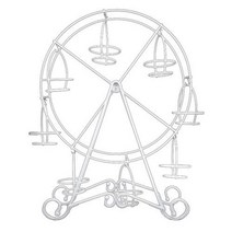 케이크스탠드 디저트 트레이 2단 3단 화이트 금속 관람차 컵케익 홀더 웨딩 생일 파티, 하얀