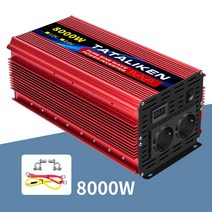 차량용인버터 차량 24v 12v 12V 220V 전원 순수 정현파 4500W 5000W 변압기 동글 EU 콘센트 동글이 장착된 충전기 어댑터, 12v 8000w 60hz Eu