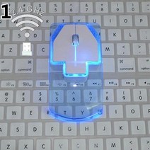 레이저 무선 마우스 크리 에이 티브 초박형 투명 2.4ghz 광학 발광 pc 노트북, 푸른