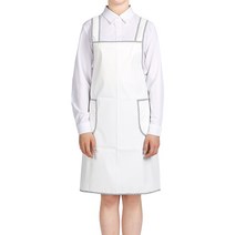 휴니패코 단면 사선바이어스 방수 앞치마 H형 소, 매트화이트(H형)