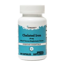 비타코스트 킬레이트 철 알비온 철 비스글리시네이트 킬레이트 18 mg 240 캡슐