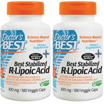 닥터스베스트 스태빌라이즈드 R-리포익 애시드 100mg 베지 캡 글루텐 프리 비건, 180개입, 2개, 180정