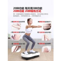 쉐이크 보드 덜덜이 진동 운동기구 다이어트 마사지, 20가지 기능 99단 조절 LCD 모터  흰색