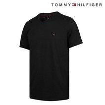 타미힐피거 반팔티셔츠 브이넥 남성 블랙 09T3140-001